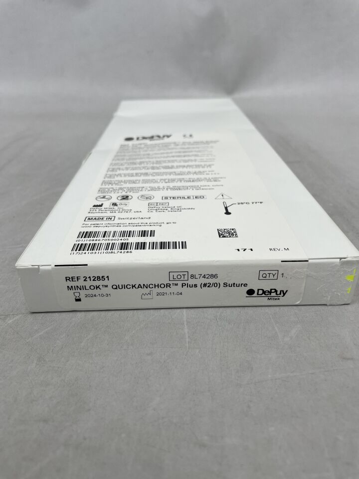 212851 - DEPUY - Minilok QuickAnchor Plus PLA Suture Anchor,Size - 2-0,  2.0 x 9.7mm, (BX/1) - ( Expiry Date: 2024-10-31 )