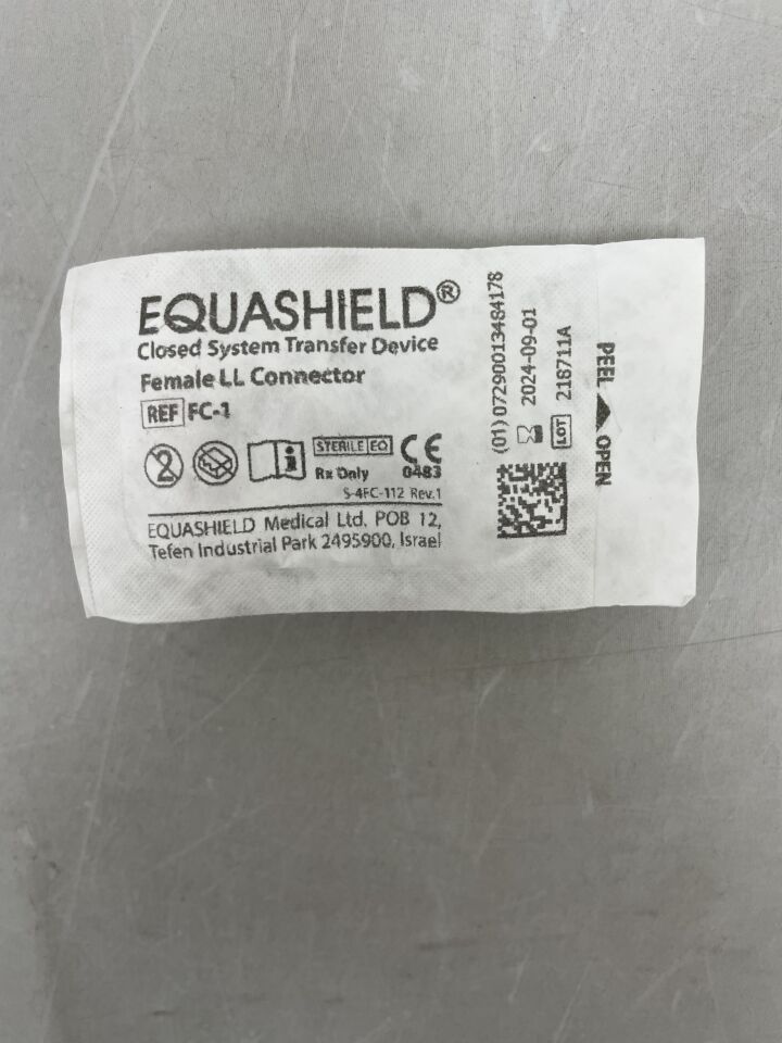 FC-1 - EQUASHIELD MEDICAL - closed system for drug transfer (csdt) female ll connector, (EA) - ( Expiry Date: 2024-09-01 )