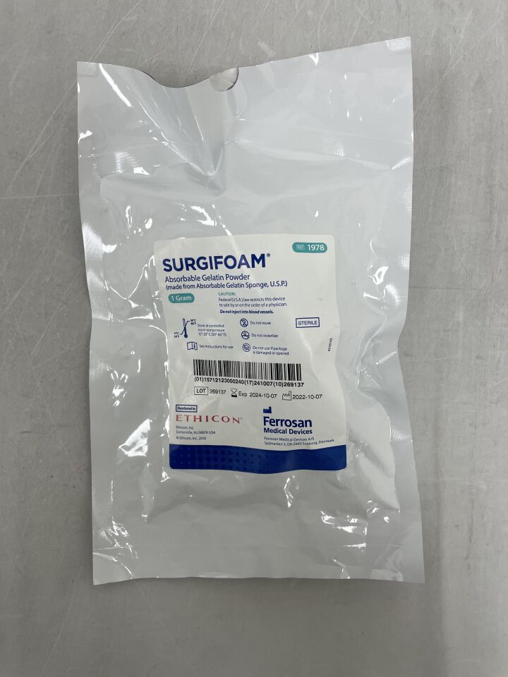 1978 - ETHICON - Surgifoam Absorbable Gelatin Powder, 1g, (EA) - ( Expiry Date: 2024-10-07 )