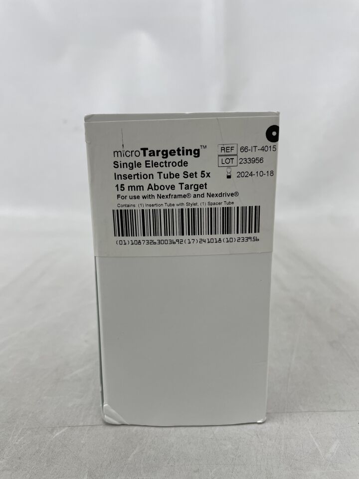 66-IT-4015 - FHC - microTargeting Single Electrode Insertion Tube Set, 15mm above target, for use with Nexframe and Nexdrive, (BX/5)