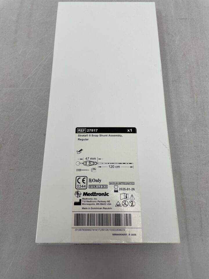 27817 - MEDTRONIC - Strata II Snap Shunt Assembly, Regular 47mm x 120cm, () - ( Expiry Date: 2025-01-26 )