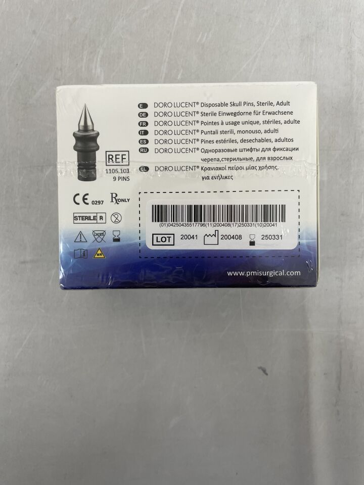 1106.103 - PRO MED INSTRUMENTS - DORO Lucent Disposable Skull Pins, Adult, (BX/9) - ( Expiry Date: 2025-03-31 )