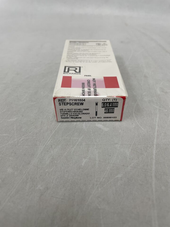71161004 - SMITH & NEPHEW - STEPSCREW, 5.0/6.4mm, 45mm, (BX/1) - ( Expiry Date: 2010-08-01 )