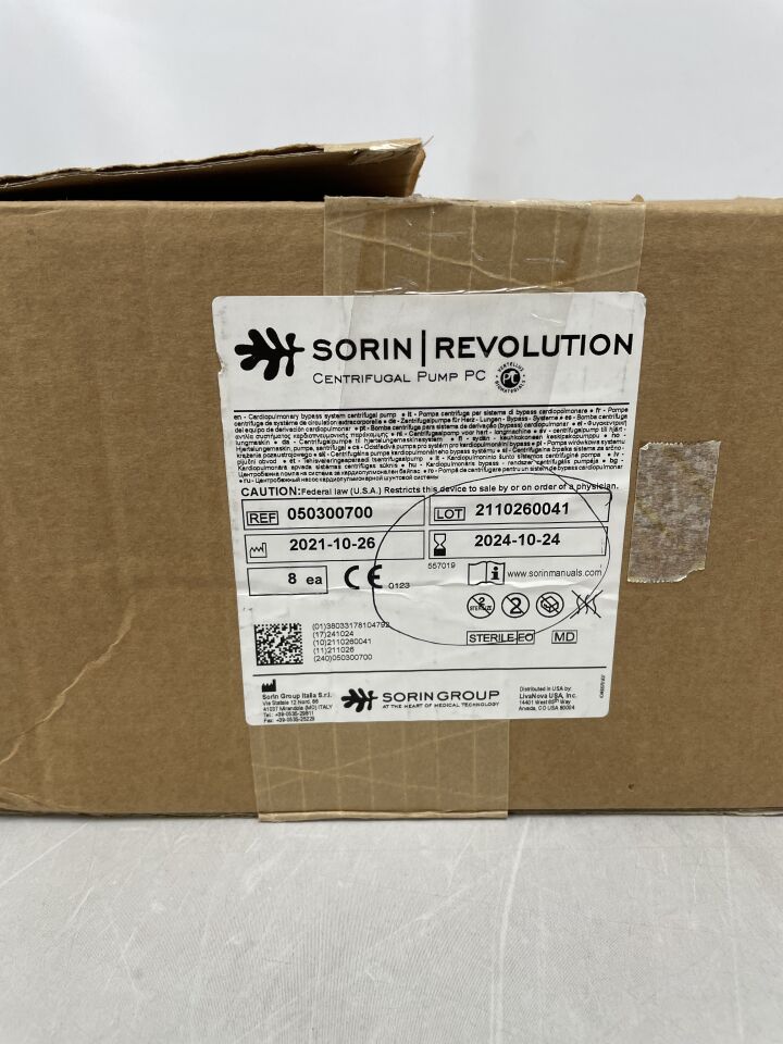 050300700 - SORIN - Revolution Centrifugal Pump PC, (BX/8) - ( Expiry Date: 2024-10-24 )
