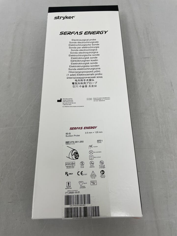 279-351-250 - STRYKER - 50-S Serfas Energy Suction Probe, 3.5 mm Size OD, (BX/1) - ( Expiry Date: 2024-12-20 )