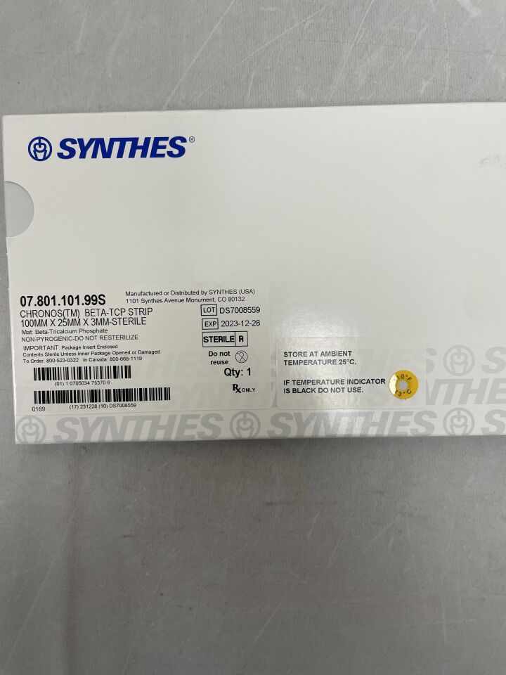 07.801.101.99S - SYNTHES - Chronos Beta-TCP Strip, 100 x 25 x 3mm, (BX/1) - ( Expiry Date: 2023-12-28 )