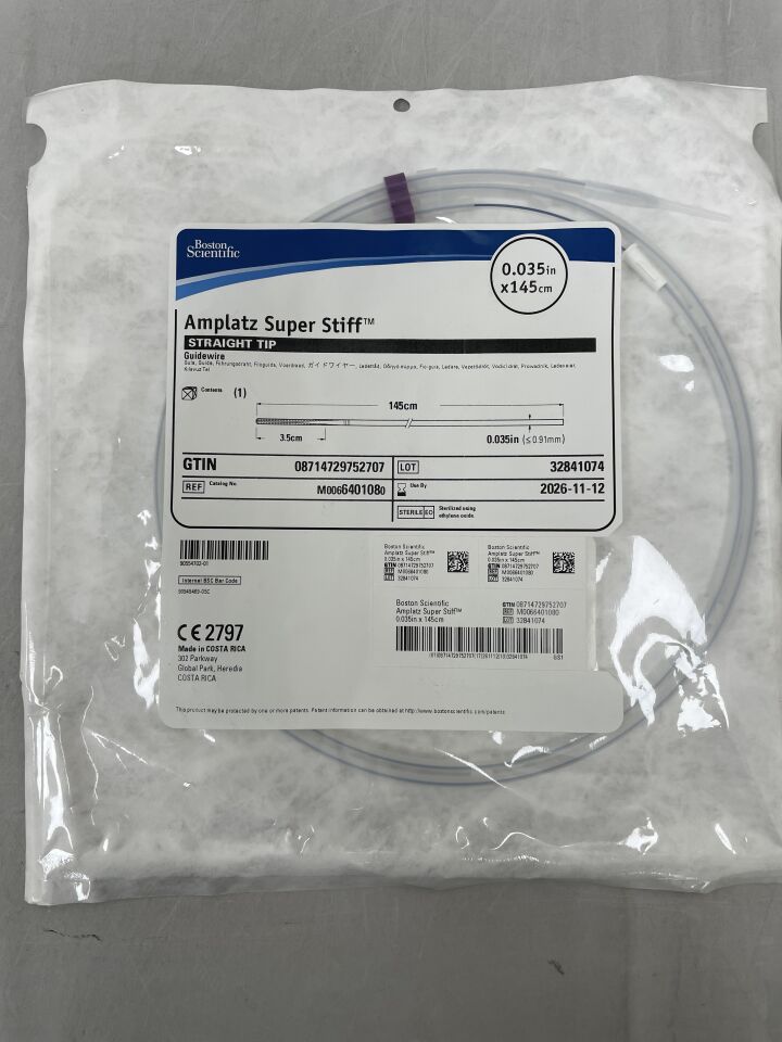 640108 - BOSTON SCIENTIFIC - Guía Amplatz Super Stiff - Punta recta - 0,035" x 145 cm (unidad) - (Fecha de caducidad: 12/11/2026)
