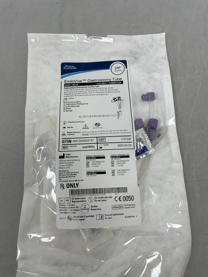 1002 - BOSTON SCIENTIFIC - EndoVive Gastrostomy Tube, Right Angle, with ENFit Connector, () - ( Expiry Date: 2025-02-02 )