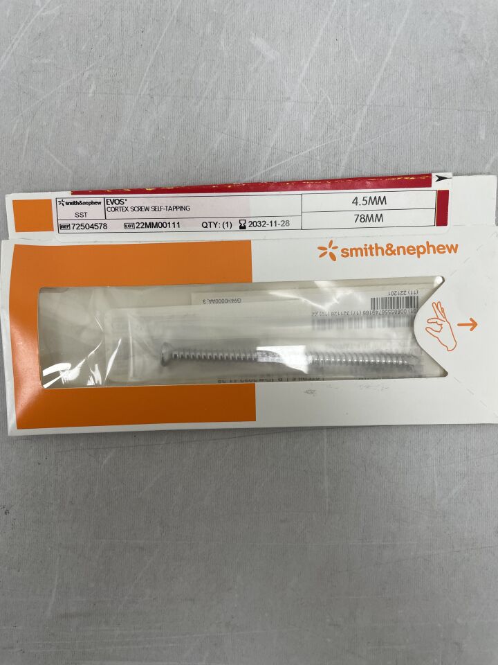 72504578 - 史密斯和內普休 - evos 4.5mm x 78mm 皮質螺釘，自攻螺絲，（EA）-（有效期至：2032-11-28）