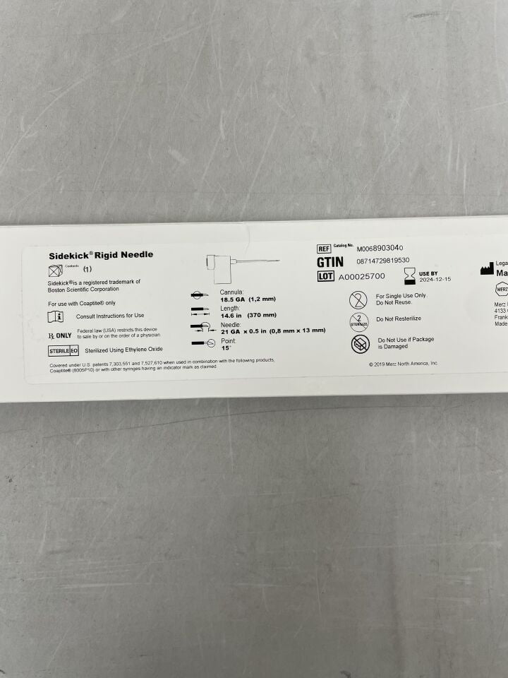 890304 - BOSTON SCIENTIFIC - sidekick rigid needle, 21 ga, 14.6 in. size, (BX/1) - ( Expiry Date: 2024-12-15 )