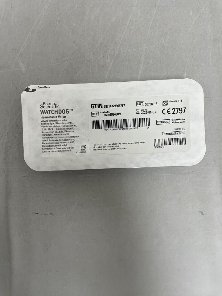 3934302 - BOSTON SCIENTIFIC - WATCHDOG Hemostasis Valve, (EA) - ( Expiry Date: 2025-01-03 )