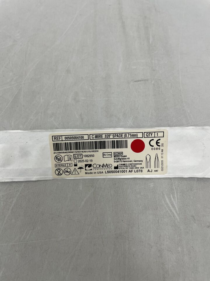 505004100 - CONMED - C-Wire Pak, Double Ended Orthopaedic Wire, Spade 0.028", (EA) - ( Expiry Date: 2025-02-19 )