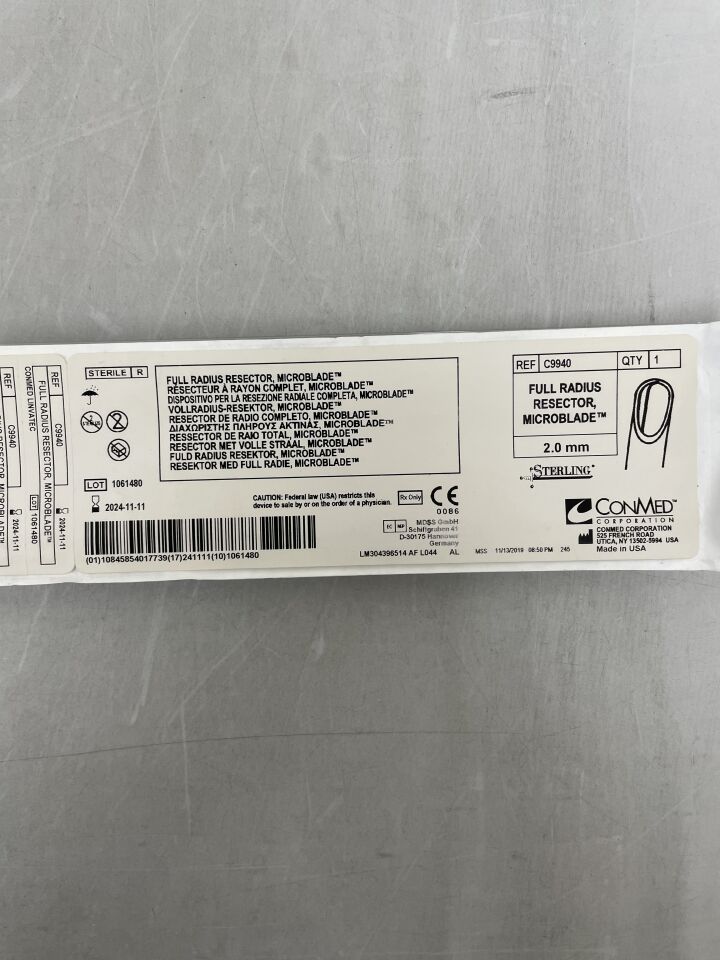 C9940 - CONMED - 2.0mm Full Radius Resector, Microblade, (EA) - ( Expiry Date: 2024-11-11 )