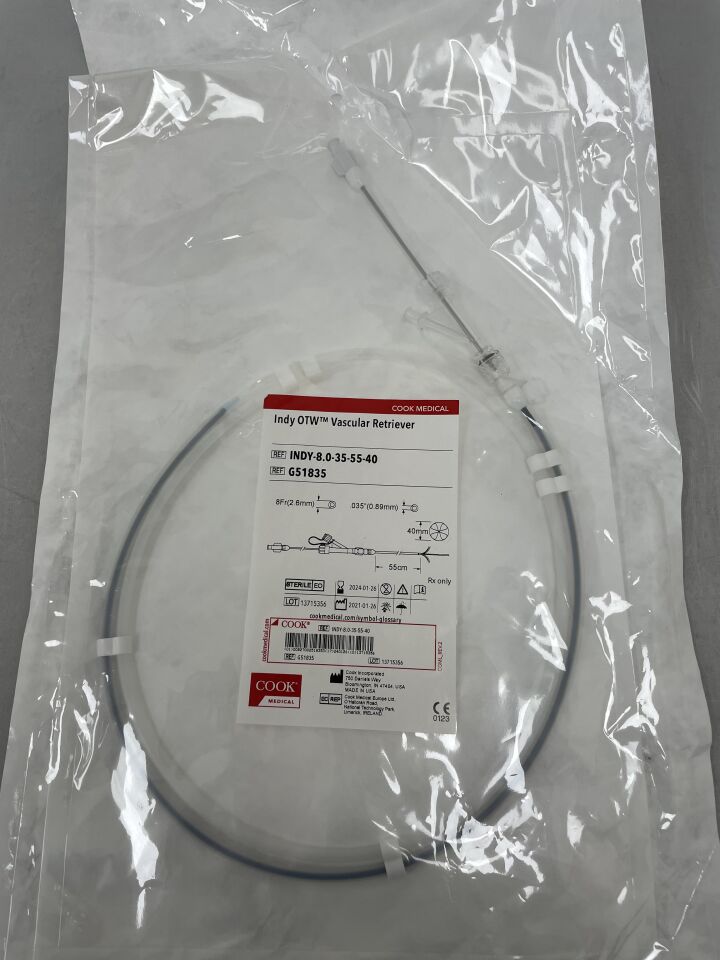 G51835 - COOK - Indy OTW Vascular Retriever 8F x 55cm, (EA) - ( Expiry Date: 2024-01-26 )