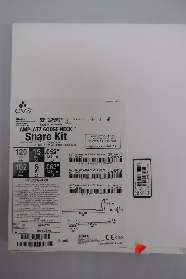 GN1500 - EV3 - Amplatz Goose Neck Snare Kit, 15mm, (BX/1) - ( Expiry Date: 2024-08-24 )