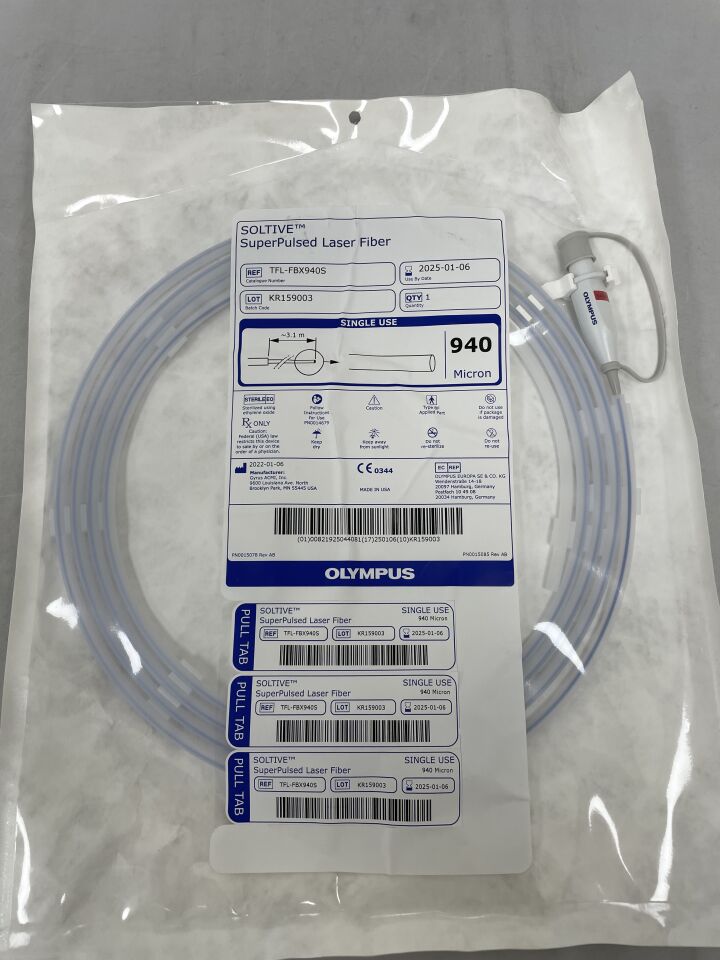 TFL-FBX940S - GYRUS ACMI - SOLTIVE Single-Use Surgical Laser Fiber, 940µm
, () - ( Expiry Date: 2025-01-06 )