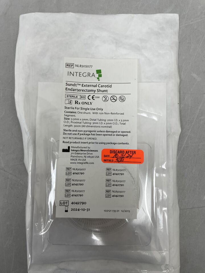 NL8505077 - INTEGRA - Sundt External Carotid Endarterectomy Shunt, Loop: 3.5mm x 5mm, 30cm, (EA) - ( Expiry Date: 2024-10-31 )