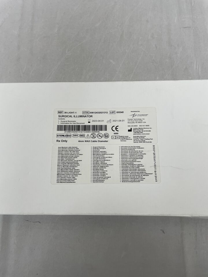 38-LIGHT-1 - LUMITEX - Pioneer Surgical Surgical Illuminator, (BX/1) - ( Expiry Date: 2023-04-01 )