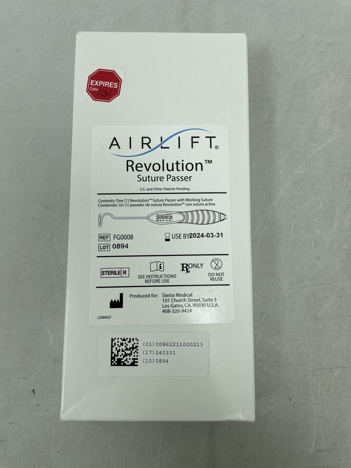 FG0008 - SIESTA MEDICAL - Siesta Revolution Suture Passer w/Working Suture, (BX/1)