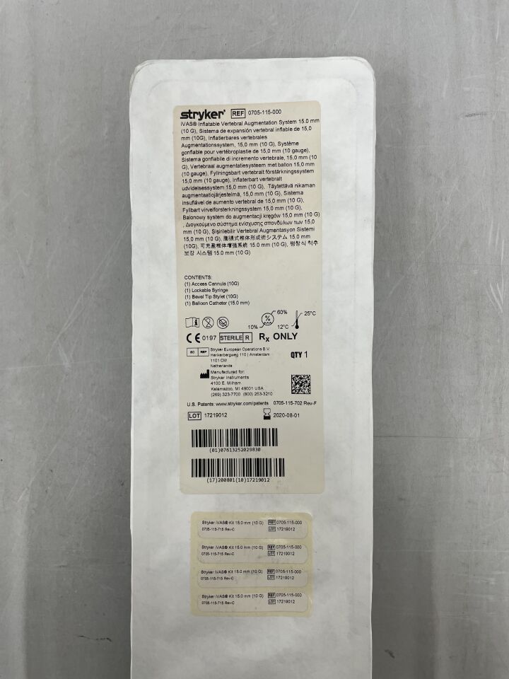 0705-115-000 - STRYKER - iVAS Inflatable Vertebral Augmentation System 15.0mm, (EA) - ( Expiry Date: 2020-08-01 )