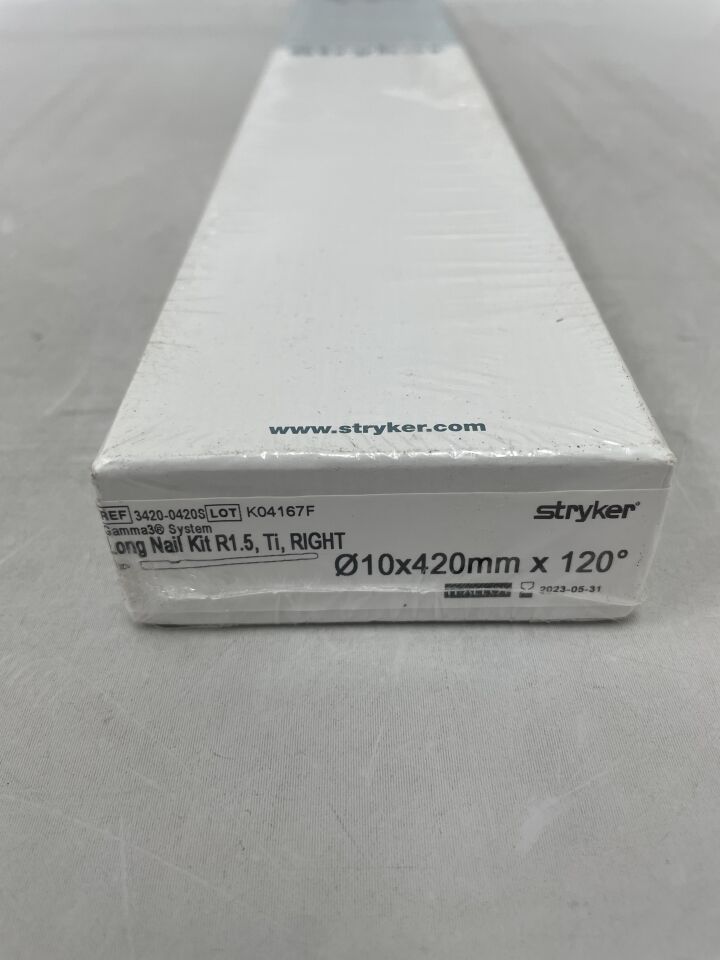 3420-0420S - STRYKER - Gamma3 System Long Nail Kit, R1.5, Ti, Right, 10 x 420mm x 120 Degree, (BX/1) - ( Expiry Date: 2023-05-31 )