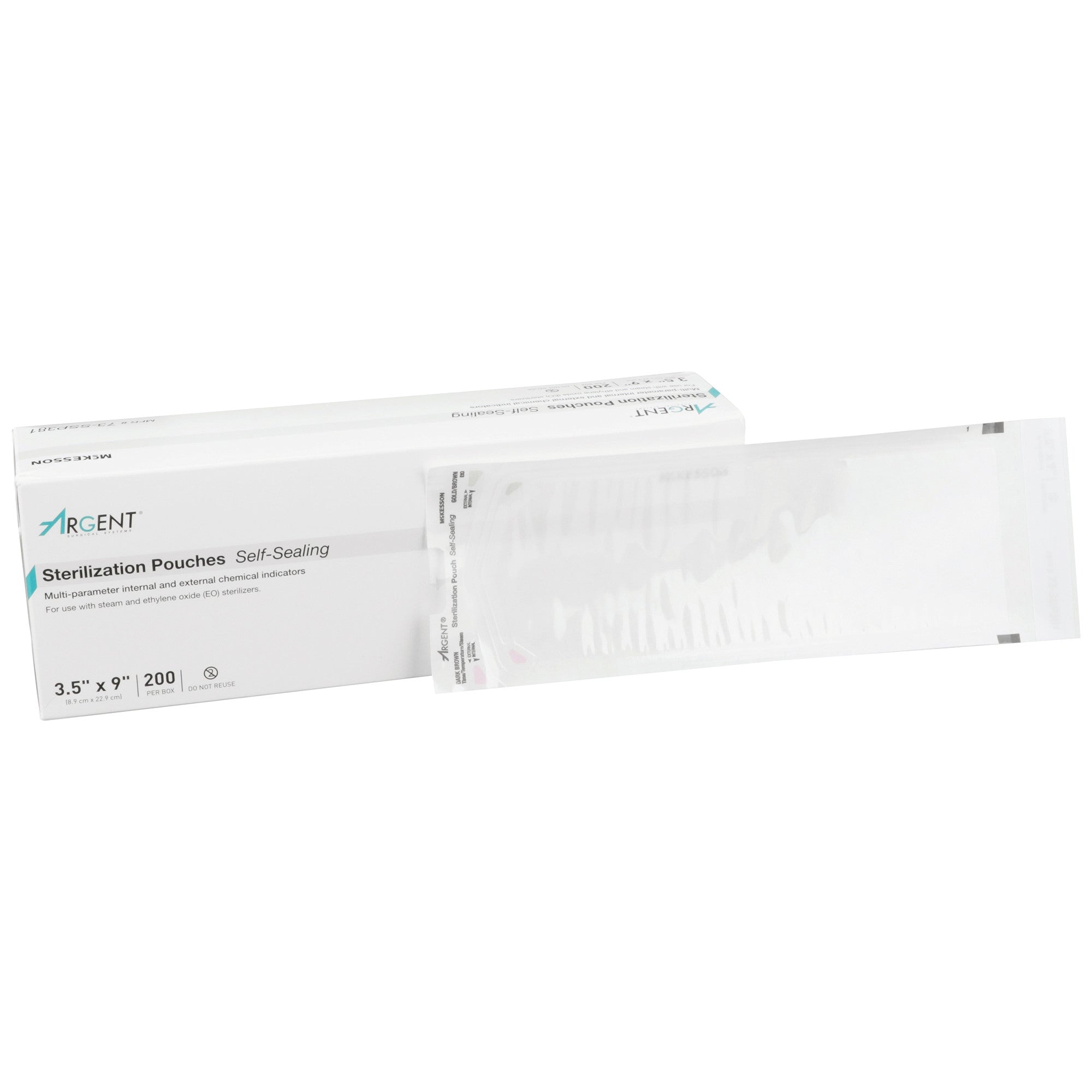 527134 - McKesson - McKesson Argent Sure-Check Sterilization Pouch, Size 3.5 x 9'', Case of 10, (CS)