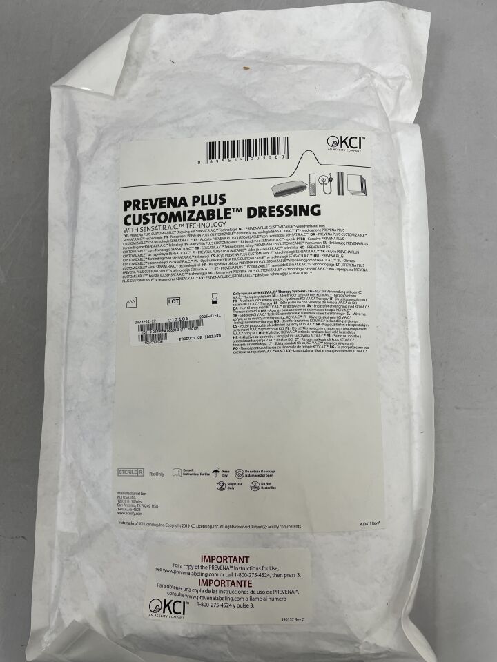 PRE4055US  -  KCI  -  PREVENA PLUS CUSTOMIZABLE Dressing Kit with SENSAT.R.A.C. Technology , ( EA )  -  ( Expiry Date : 2026-01-31 )