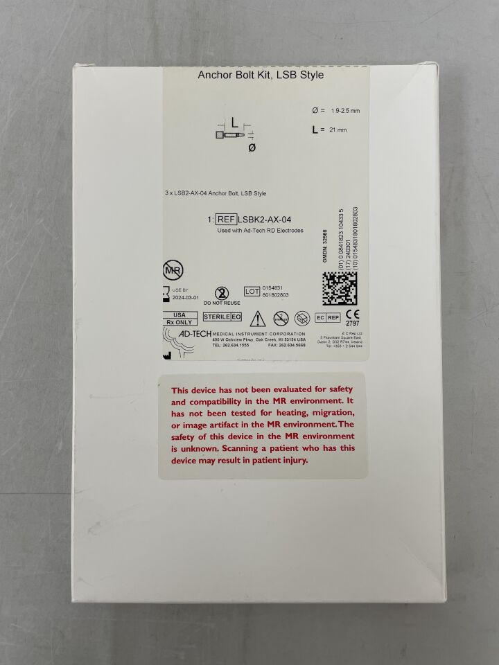 LSBK2-AX-04 - AD-TECH - Anchor Bolt Kit, LSB Style 1.9-2.5mm x 21mm, (BX/3) - ( Expiry Date: 2024-03-01 )