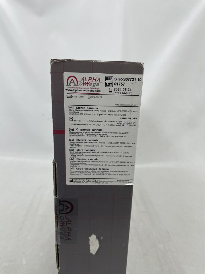 STR-S07721 - ALPHA OMEGA - Cannula, Stainless Steel Guide Tube and Stylet, 15mm, (BX/10) - ( Expiry Date: 2024-05-24 )
