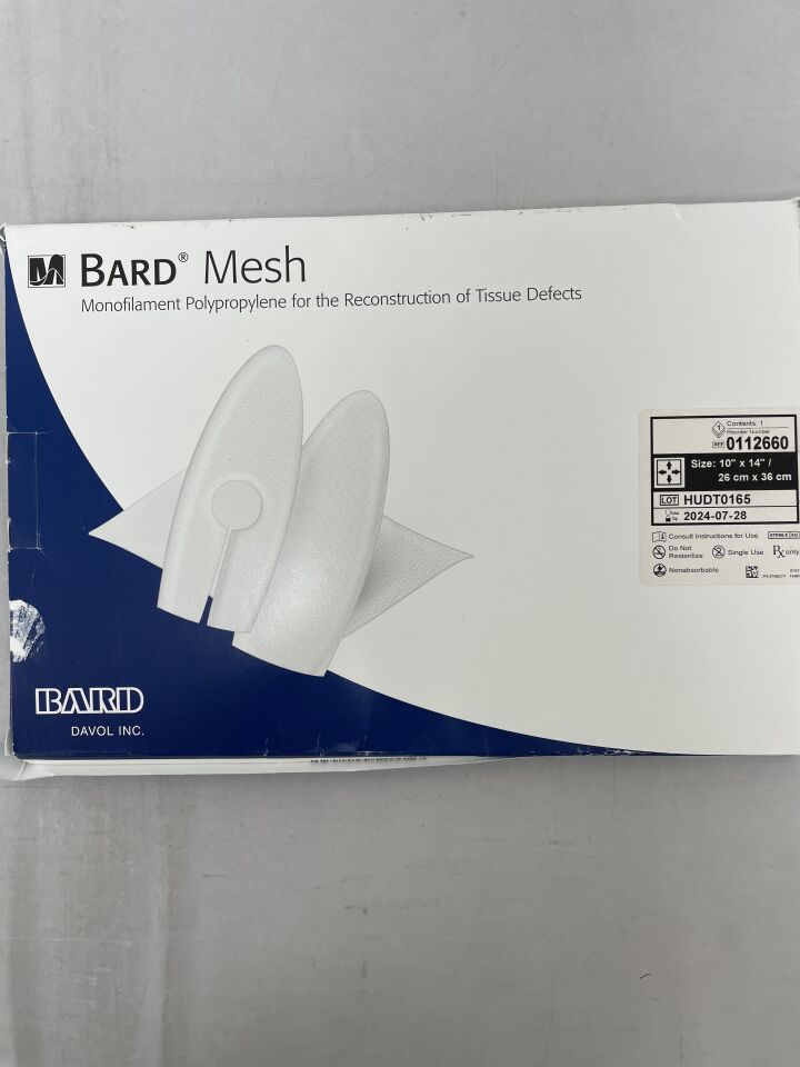 112660 - BARD - Polypropylene Flat Sheet Mesh 10" x 14" (No Box), (BX/1) - ( Expiry Date: 2024-07-28 )