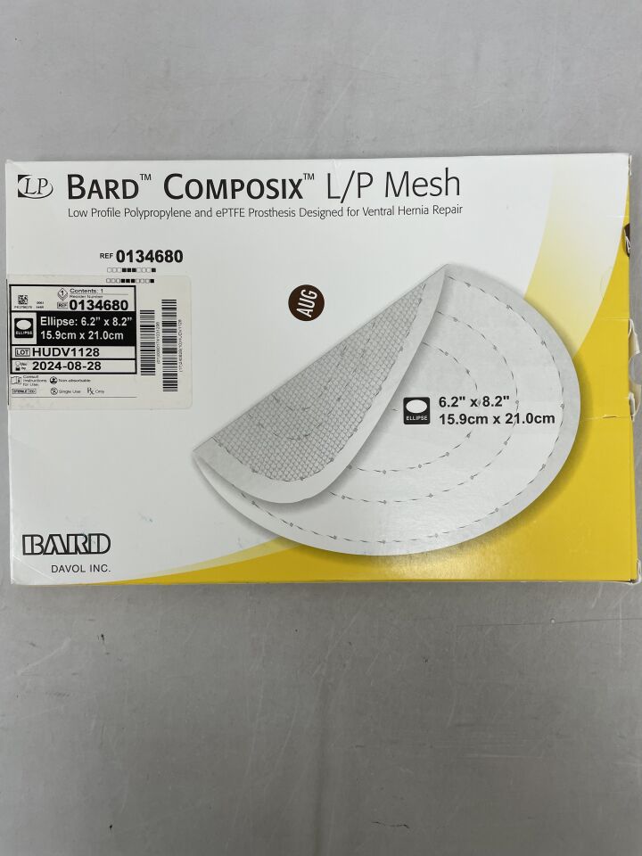 134680 - BARD - Composix L/P Mesh Low Profile Polypropylene And ePTFE Prothesis Designed 15.9 x 21.0cm, (BX/1) - ( Expiry Date: 2024-08-28 )
