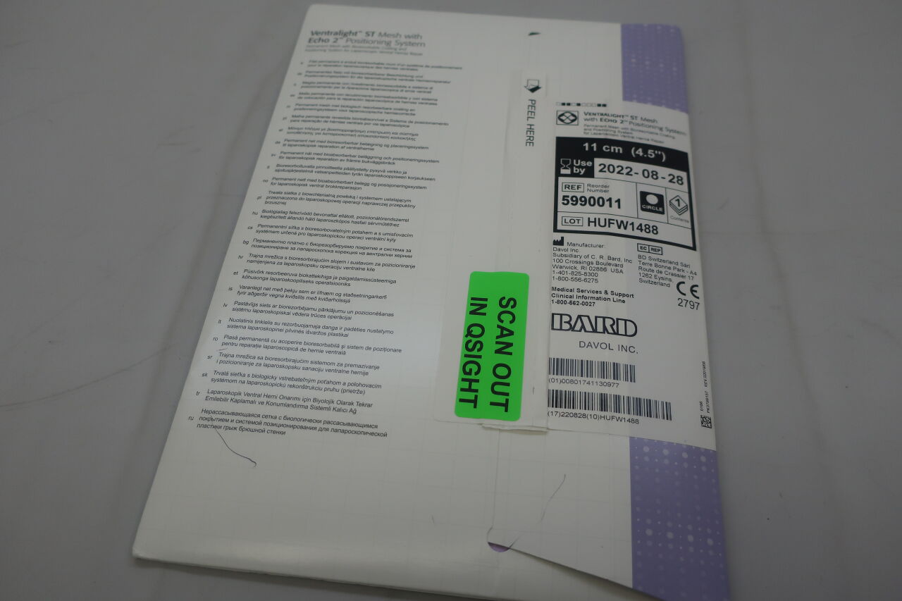5990011 - BARD - Ventralight ST Mesh with Echo 2 PS: 4.5" Circle, (BX/1) - ( Expiry Date: 2024-08-28 )