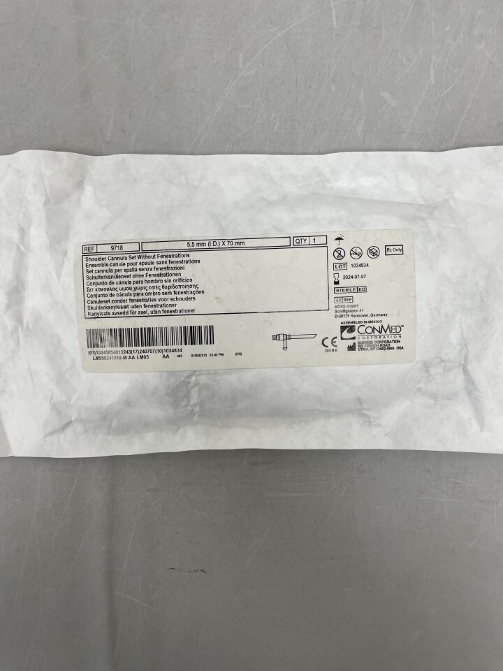 9718 - CONMED - Universal Shoulder Cannula Set 5.5mm x 70mm, (EA) - ( Expiry Date: 2024-07-07 )