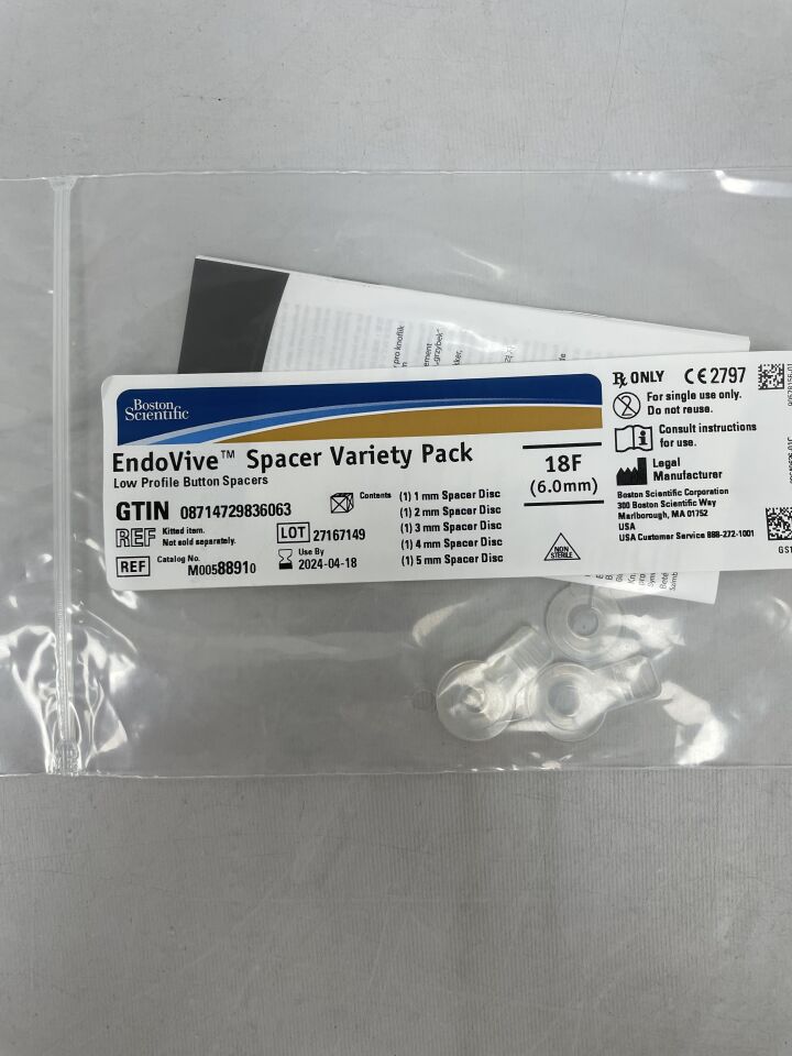 8891 - BOSTON SCIENTIFIC - EndoVive Spacer Variety Pack, Low Profile Button Spacers, 18F, (EA) - ( Expiry Date: 2024-04-18 )