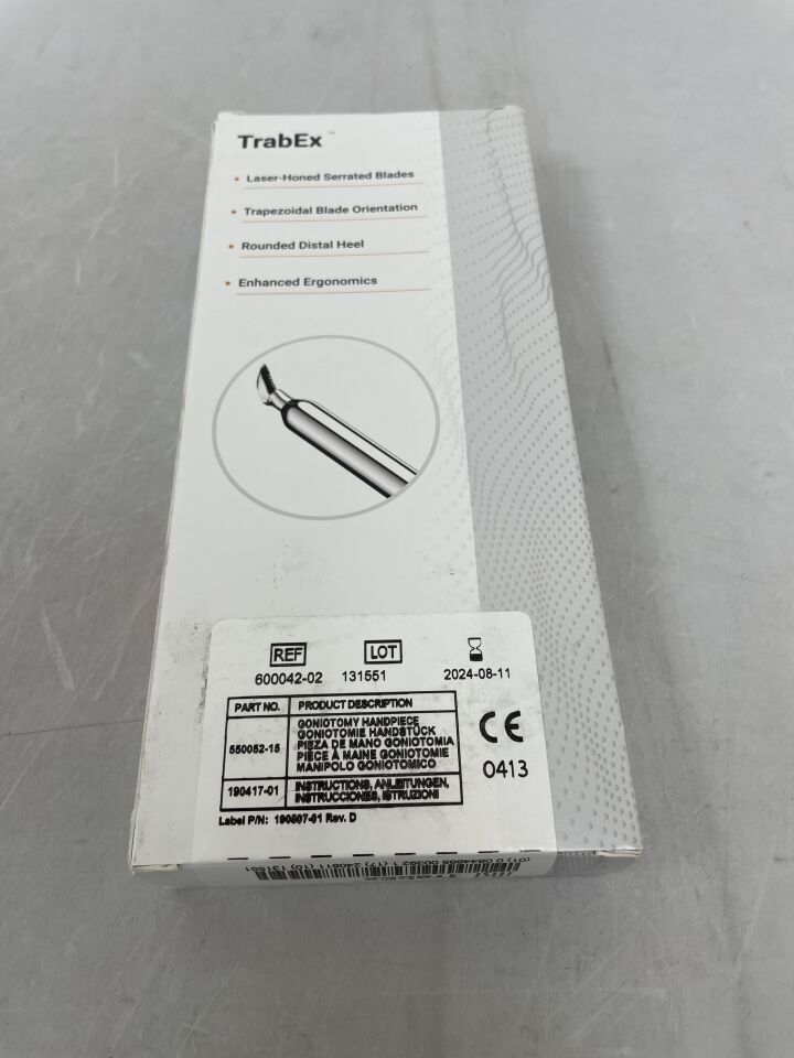 600042-02 - MST - TrabEx Goniectomy Handpiece, Ophthalmic Knife, Laser-Honed Serrated Blade, (BX/1) - ( Expiry Date: 2024-08-11 )