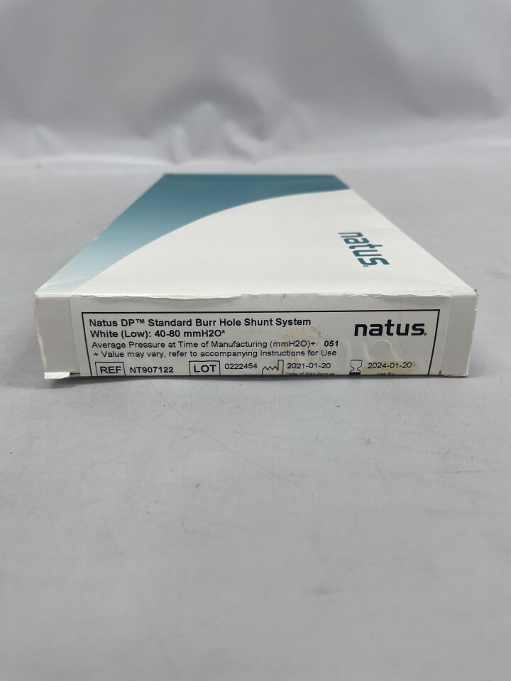 NT907122 - NATUS - DP Standard Burr Hole Shunt System, White, Low, 40-80mmH2O, () - ( Expiry Date: 2024-11-18 )