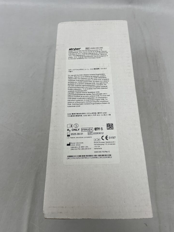 0306-530-000 - STRYKER - Cánula de acceso IVAS 10G, (Caja/6) - (Fecha de caducidad: 01/09/2025)