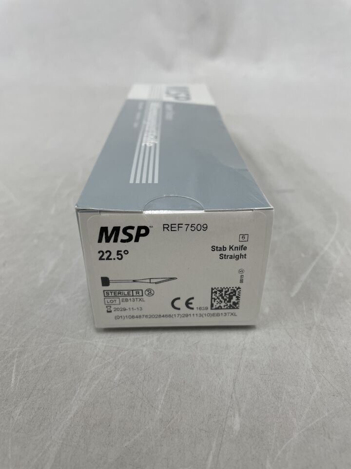 7509  -  SURGICAL SPECIALTIES  -  MSP Stab Knife, Straight, 22.5 Degree , ( BX/6 )  -  ( Expiry Date : 2029-11-13 )