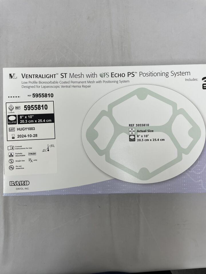 5955810 - BARD - Ventralight ST Mesh, Ellipse 8" x 10" w/Echo PS, (BX/1) - ( Expiry Date: 2024-10-28 )