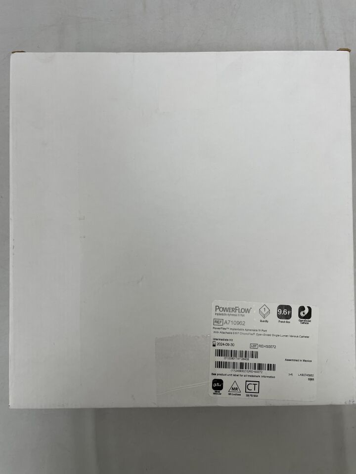 A710962 - BARD - Port PowerFlow Ti Implantable Apheresis IV Port 9.6F, Open-Ended, (BX/1) - ( Expiry Date: 2024-02-29 )