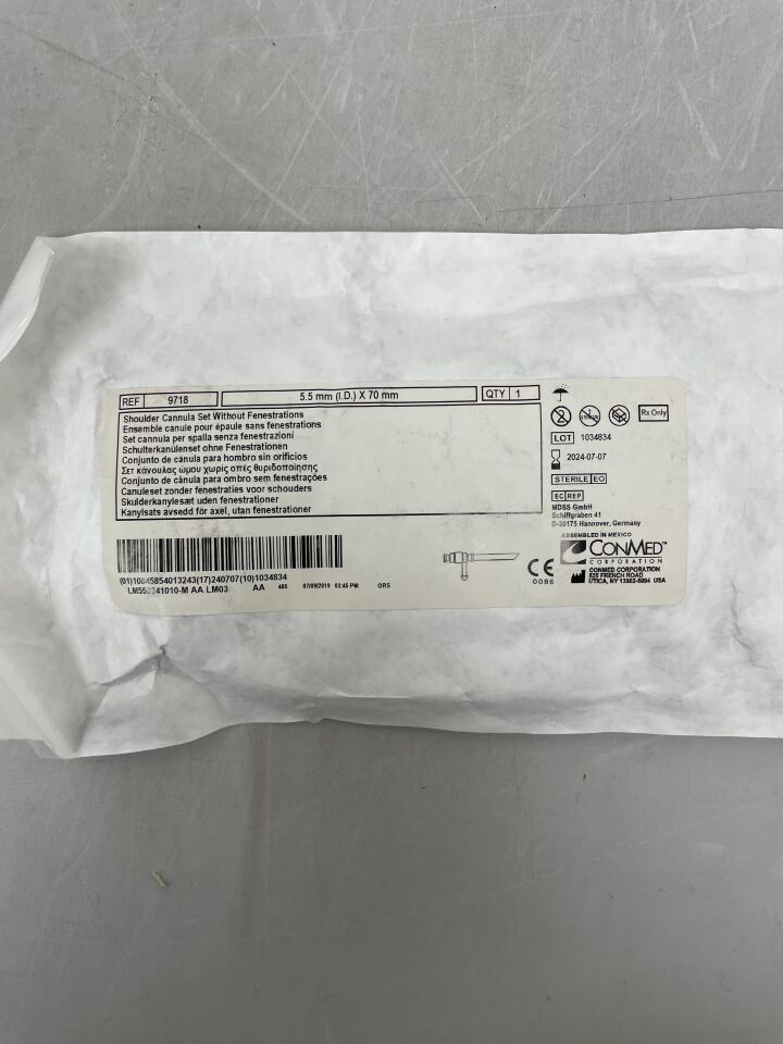 9718 - CONMED - Universal Shoulder Cannula Set, 5.5 x 70mm, (EA) - ( Expiry Date: 2024-07-07 )