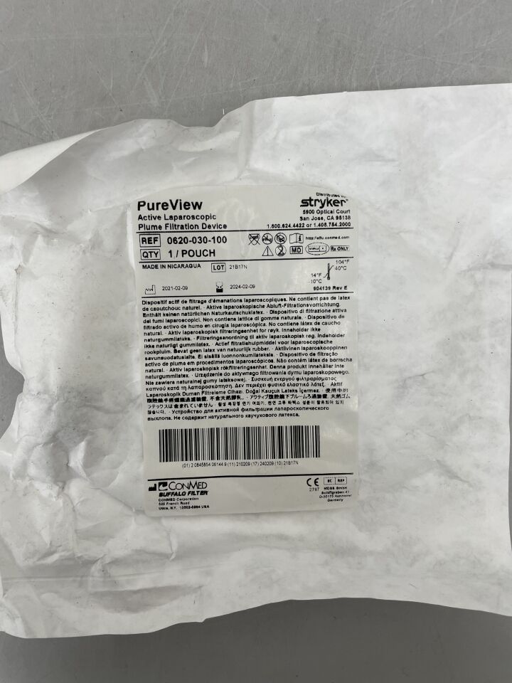 0620-030-100 - CONMED - Pureview Active Laparoscopic Filtration Device, (EA) - ( Expiry Date: 2024-02-09 )