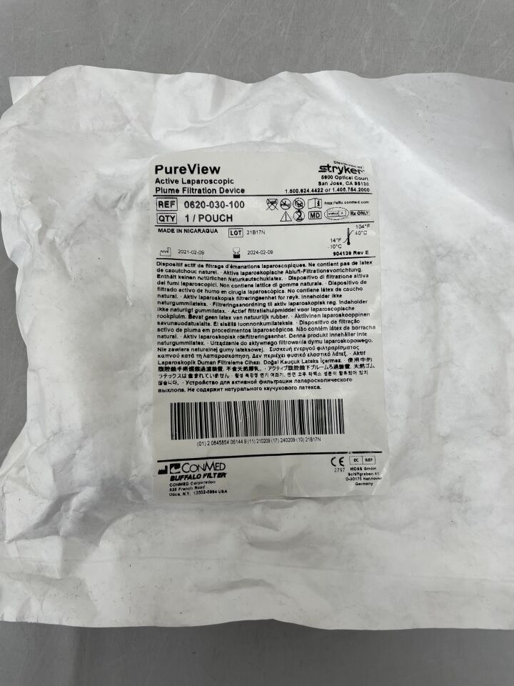 0620-030-100 - CONMED - PureView Active Laparoscopic Plume Filtration Device, (EA) - ( Expiry Date: 2024-02-09 )