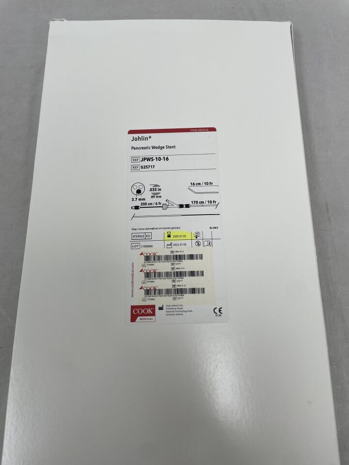G25717 - COOK - Johlin Pancreatic Wedge Stent, 10Fr, (BX/1) - ( Expiry Date: 2025-01-05 )