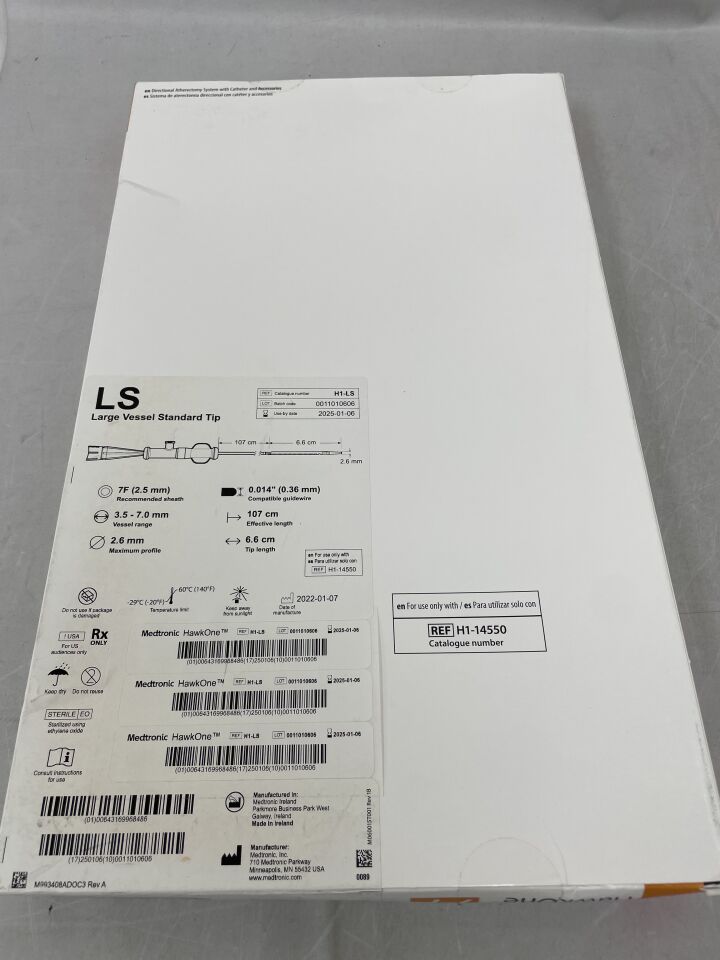 H1-LS - COVIDIEN - ev3 HawkOne LS Standard Tip Directional Atherectomy System, () - ( Expiry Date: 2025-01-06 )