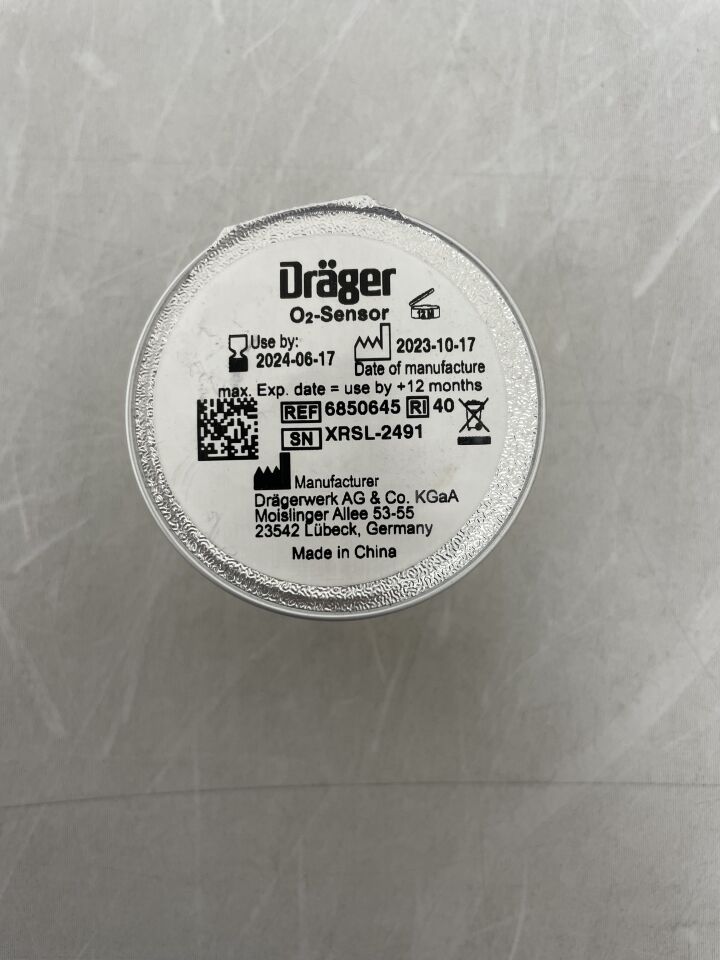 6850645 - DRAEGER - Oxygen Sensor, Capsule, (EA) - ( Expiry Date: 2024-06-17 )
