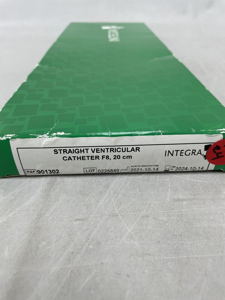 901302 - INTEGRA - Straight Ventricular Catheter - 8Fr x 20cm, (BX/1) - ( Expiry Date: 2024-10-14 )