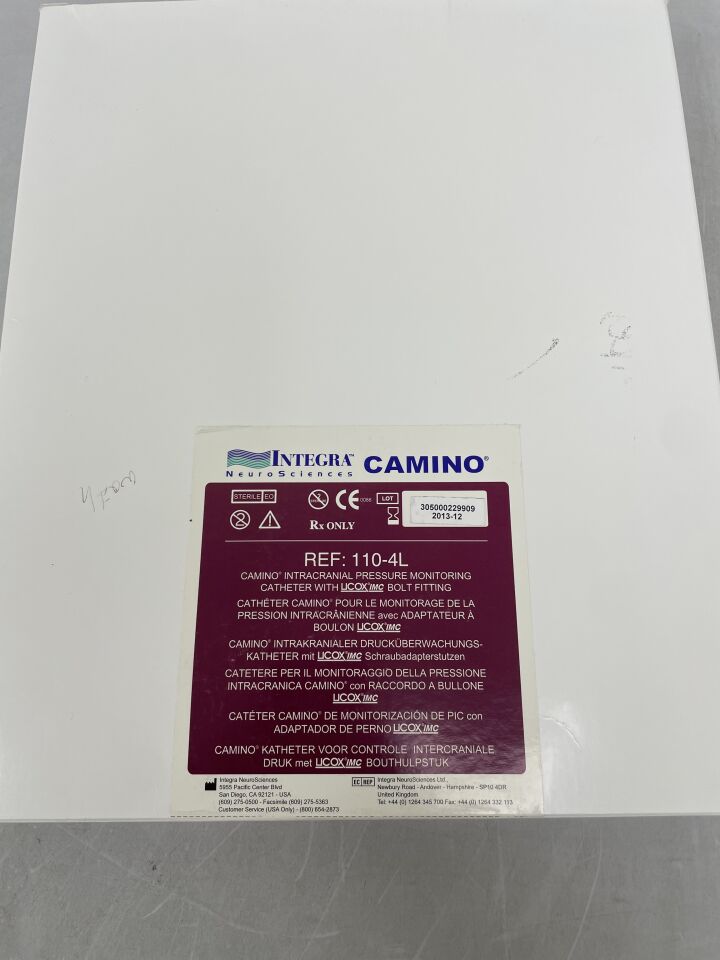 110-4L - INTEGRA - Camino Intracranial Pressure Monitoring Catheter w/ Licox Bolt Fitting, (BX/1) - ( Expiry Date: 2013-12-01 )