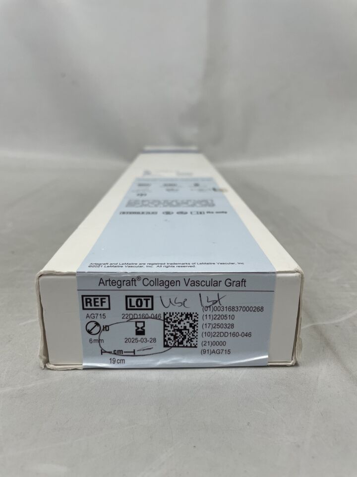 AG715 - LEMAITRE - Artegraft Collagen Graft 6mm X 35 Cm, (BX/1) - ( Expiry Date: 2025-03-28 )