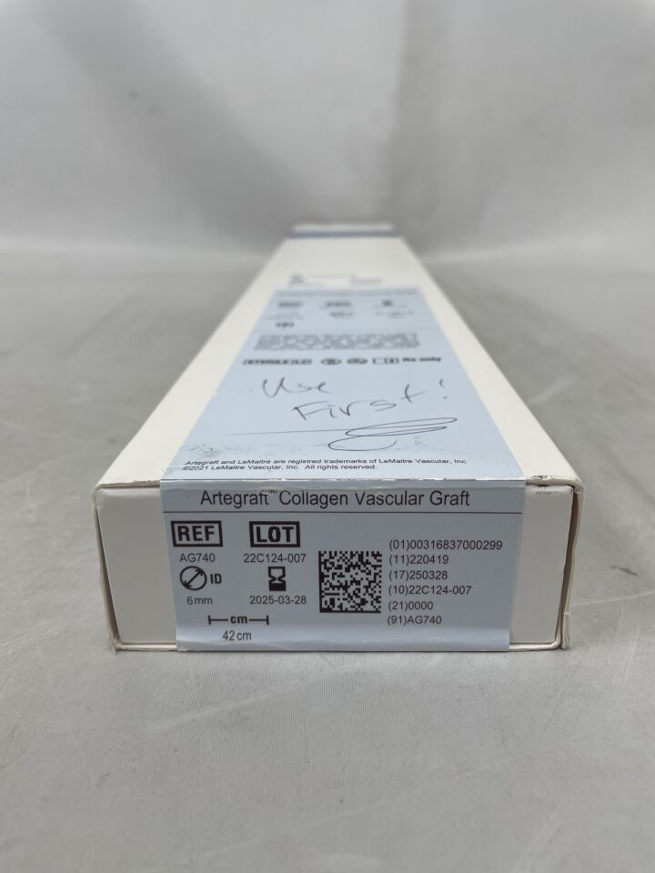 AG740 - LEMAITRE - Artegraft Collagen Vascular Graft 7.5mm x 6.5mm, 43cm, (BX/1) - ( Expiry Date: 2025-03-28 )